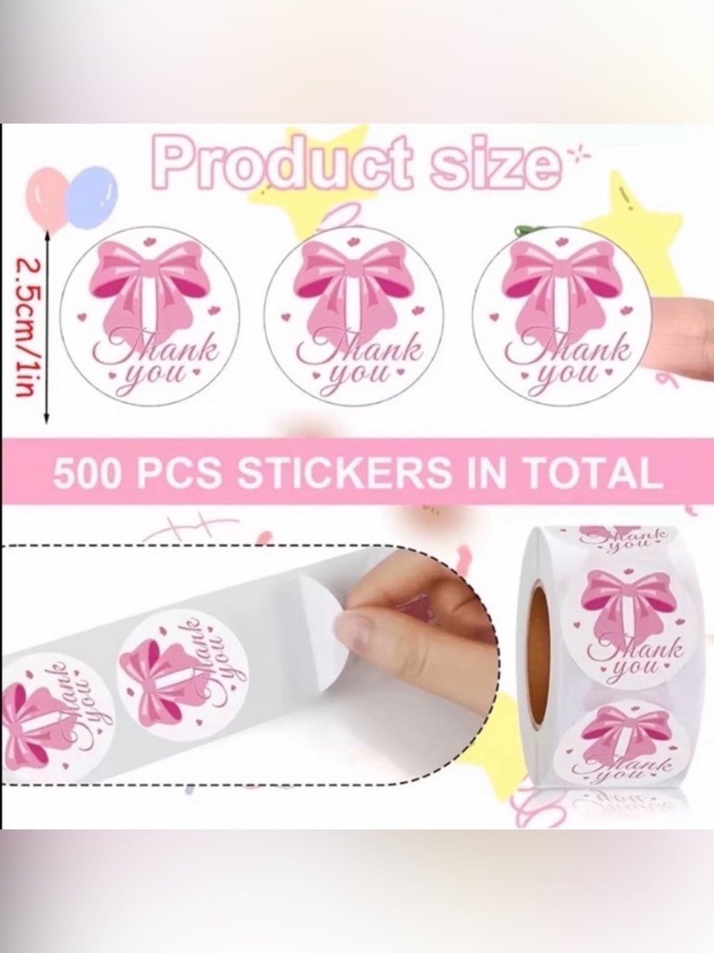 575pc Bundle: 25 L Poly Mailers 12”x15.5”, 25 Gift Bags, 25 cards & 500 Stickers - Picture 12 of 15
